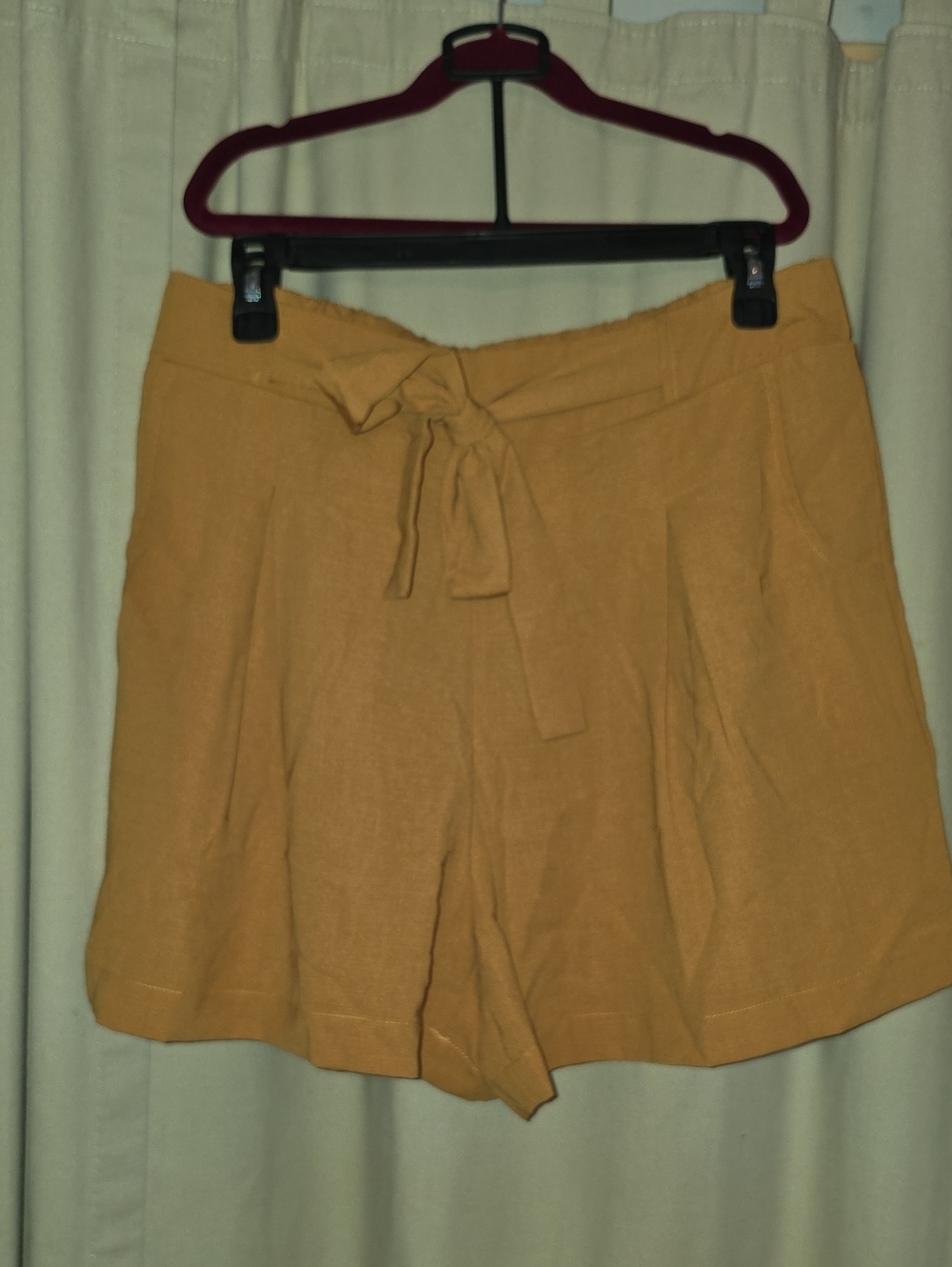 Cozy Casual Tie-Waist A-Line Shorts in Mustard